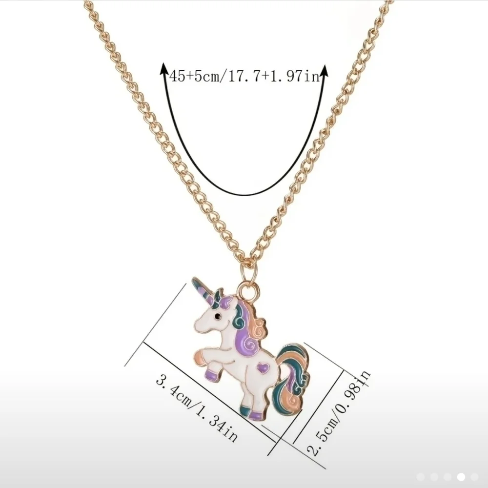New Girls Cartoon Unicorn Pendant Necklace, T5B2B
